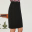 皮尔卡丹pierre cardin女装2021春季新款黑色短款半身裙修身包臀裙P01SS03B0-无装饰物