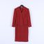皮尔卡丹pierre cardin女装X型假两件连衣V领与翻领设计拉长身材自然收腰长袖红色连衣裙 P3326E3920C0