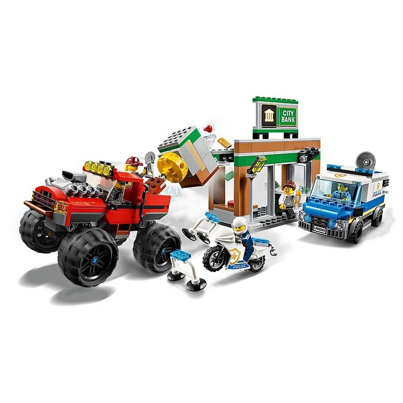 乐高/lego儿童城市系列巨轮越野车大劫案拼插积木模型玩具60245