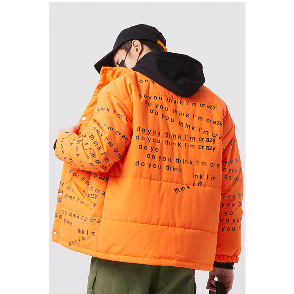 爵士圣帝英文印花加厚保暖棉服男式立领棉衣外套 棉服 inf8730w