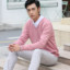 MDMR PURE CASH MERE 蒙丹米尔 男士秋冬加厚保暖宽松圆领v领休闲打底针织衫红色多色款 HY002