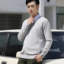 MDMR PURE CASH MERE 蒙丹米尔 男士秋冬加厚保暖宽松圆领v领休闲打底针织衫红色多色款 HY002