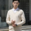MDMR PURE CASH MERE 蒙丹米尔 男士秋冬加厚保暖宽松圆领v领休闲打底针织衫红色多色款 HY002