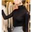 MISS LISA 2020 高领网纱打底衫女大码长袖t恤性感内搭小衫 AL23008