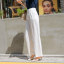 MISS LISA 女裤高腰垂感阔腿裤女白色裤子2021夏季新款气质长裤宽松西装裤  JD85228