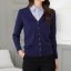 MISS LISA 2021 办公外搭穿针织开衫女秋装修身韩版V领毛衣外套  K1096