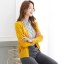 MISS LISA 2021 办公外搭穿针织开衫女秋装修身韩版V领毛衣外套  K1096