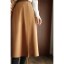 MISS LISA 高腰褶皱纯色复古大摆设计感气质显瘦中长款半身裙 W26Q9777