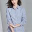 MISS LISA 2022 职业装蓝白细条纹衬衫女长袖韩版百搭女士衬衣 K6621