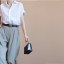 MISS LISA 2022 翻领纯色衬衫女气质通勤设计感小众法式宽松显瘦上衣 W26S31967