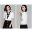 MISS LISA 2022 新款韩版天丝系结飘带修身短袖套头针织衫女上衣 SYT3070短袖