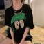MISS LISA  春夏 黑色卡通印花短袖T恤 WX2539