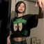 MISS LISA  春夏 黑色卡通印花短袖T恤 WX2539