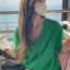 MISS LISA  春夏 绿色透气休闲宽松百搭上衣 ZX8523