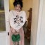 MISS LISA  春夏 白色创意蝴蝶结女孩印花T恤 ZX8530