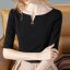 MISS LISA 2023 春夏 女装气质一字肩半袖棉T恤收腰设计感纯色上衣 T2X0008