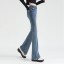 MISS LISA 2024 春夏 女装高腰修身微喇裤设计感时尚显高显瘦休闲风牛仔裤女装 ZC184