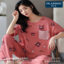 帕兰朵PLANDOO 2024女士纯棉短袖长裤睡衣/居家服套装红 QC13008