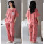 帕兰朵PLANDOO 2024女士纯棉短袖长裤睡衣/居家服套装红 QC13008