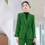MISS LISA 2023 秋冬绿色西装套装西服阔腿裤时尚修身职场通勤西服外套两件套 EQ8616套装