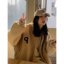 MISS LISA棒球服女长款加厚韩版宽毛毛开衫外套 YM-ZQ7029
