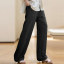 MISS LISA 2024 春夏新中式国风提花宽松直筒阔腿裤设计感松弛感休闲裤 W26K7432