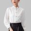 MISS LISA 2024 春夏 女装新中式轻国风立领时尚白色上衣衬衫 C3D1299