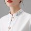 MISS LISA 2024 春夏 女装新中式轻国风立领时尚白色上衣衬衫 C3D1299