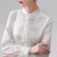 MISS LISA 2024 春夏新中式对襟立领衬衫女装衬衣女装轻国风提花白色上衣 N2E-7798DYJ