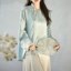 MISS LISA 2025 新中式国风盘扣立领衬衫减龄设计感浅蓝色上衣 W26S7243