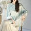 MISS LISA 2025 新中式国风盘扣立领衬衫减龄设计感浅蓝色上衣 W26S7243