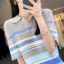 MDMR PURE CASH MERE 蒙丹米尔 冰丝彩条polo领短袖POLO衫 M2003