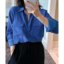 MISS LISA 2025睿光蓝细白条纹18姆米砂洗气质长袖衬衫女款衬衫 W26S0B0533