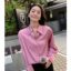 MISS LISA 2025弹力缎面衬衫上衣长袖衬衣女款衬衫 W26S0B0552