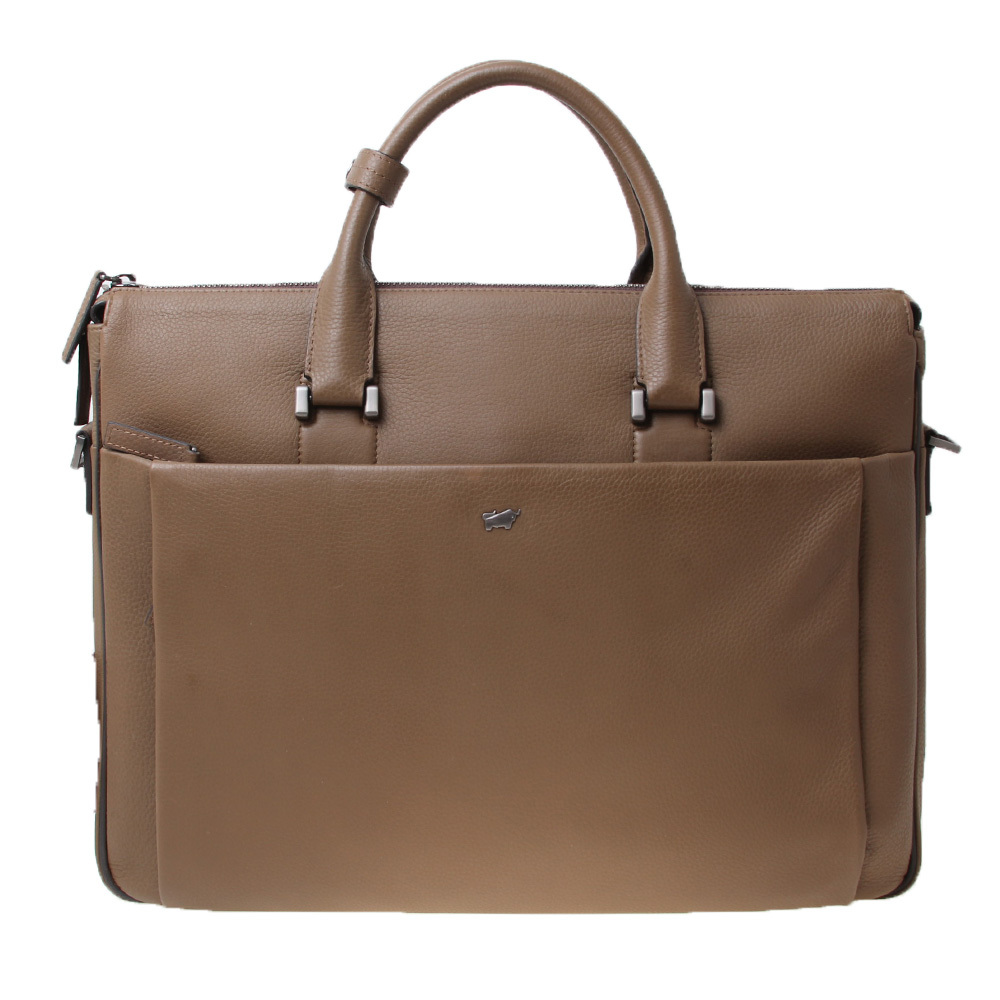 braun buffel男款牛皮革手提包