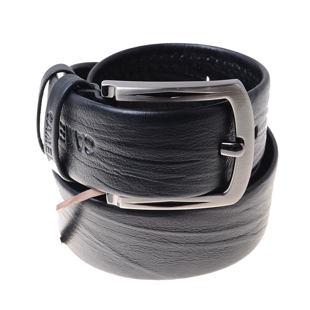 camel男款牛皮革针扣腰带