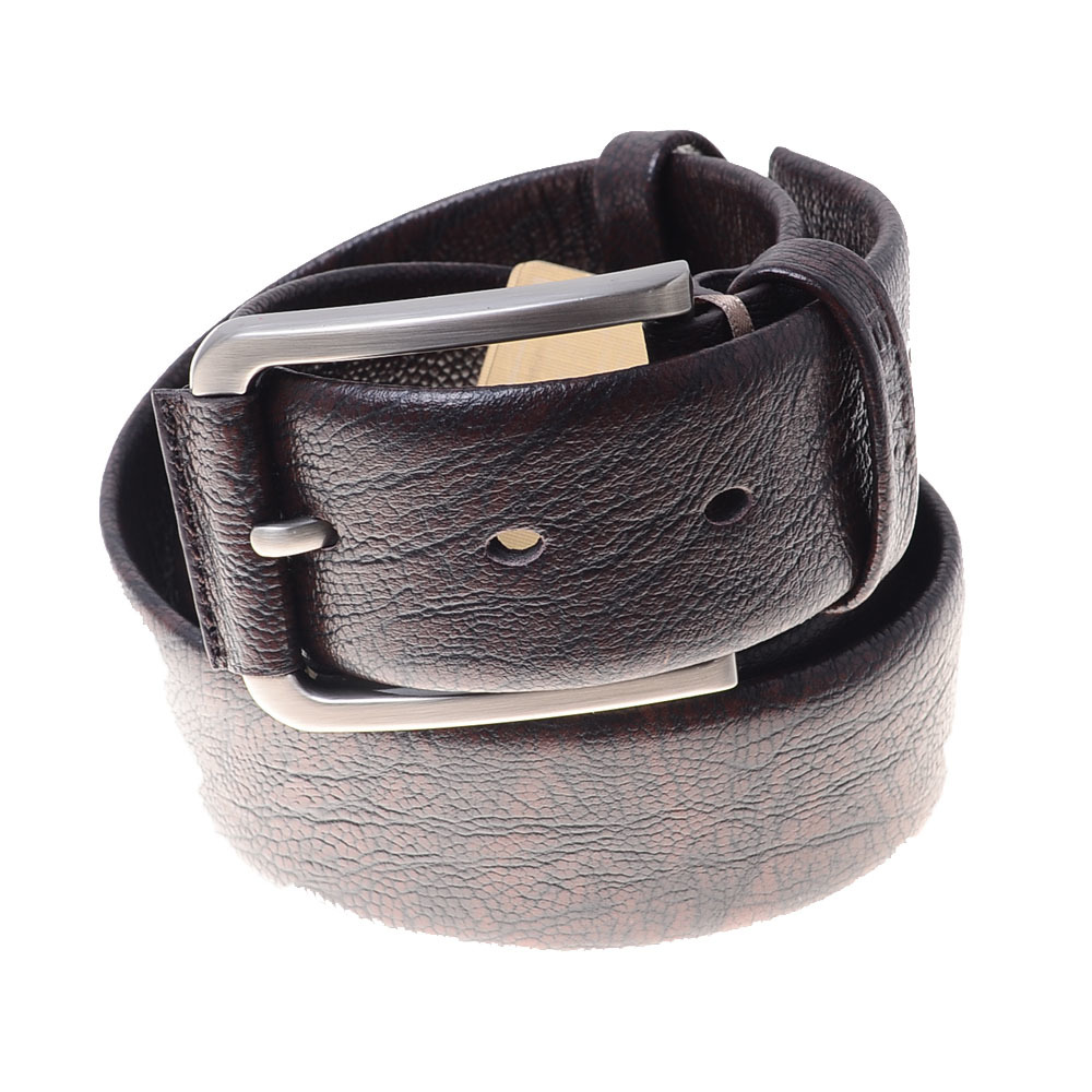 camel男款牛皮革针扣腰带