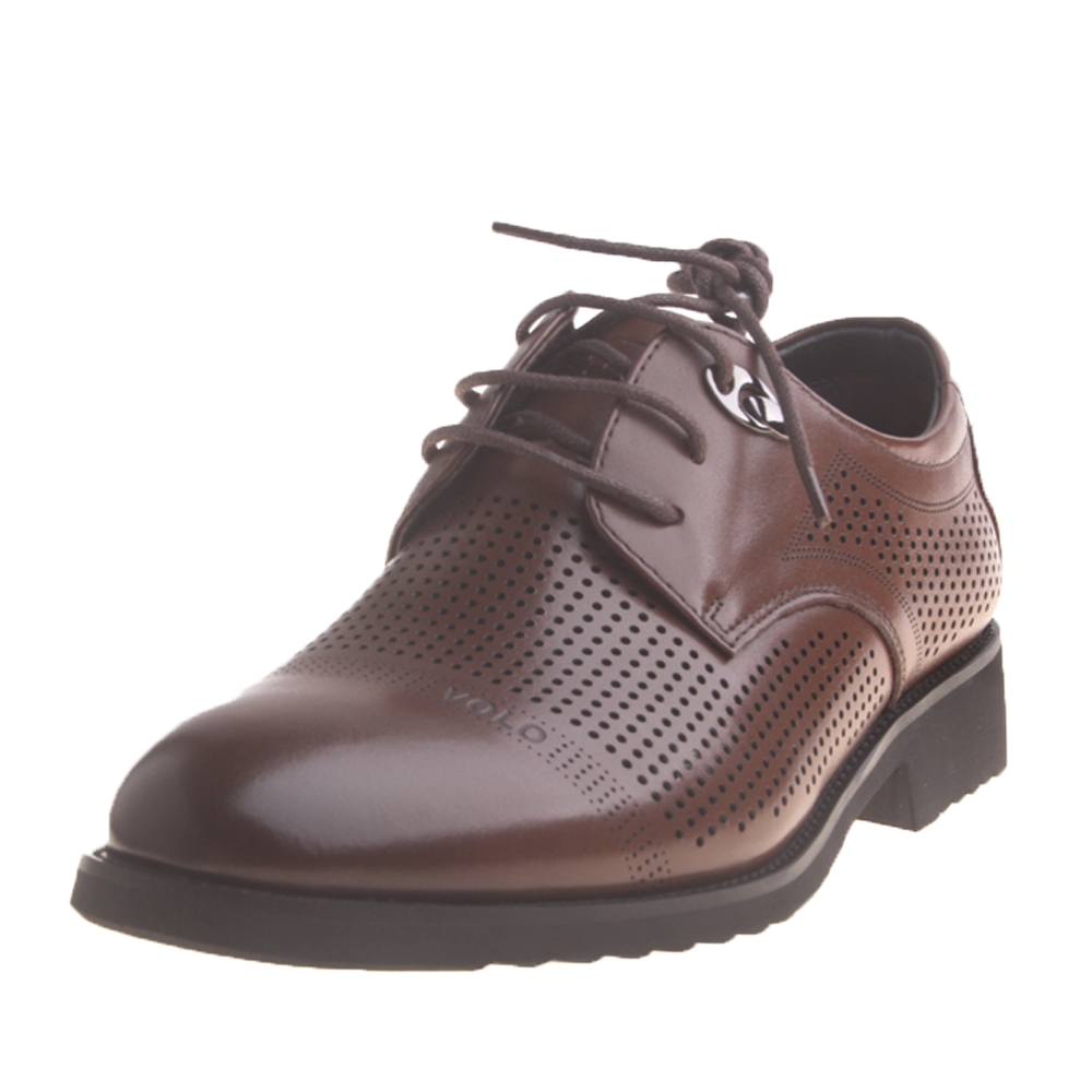 volo男款系带商务网眼皮鞋