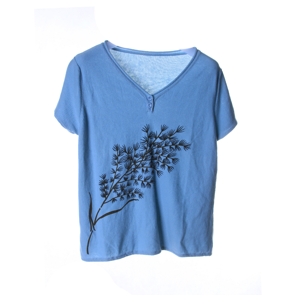 耀阁yaoge简约素雅纯棉短袖针织衫