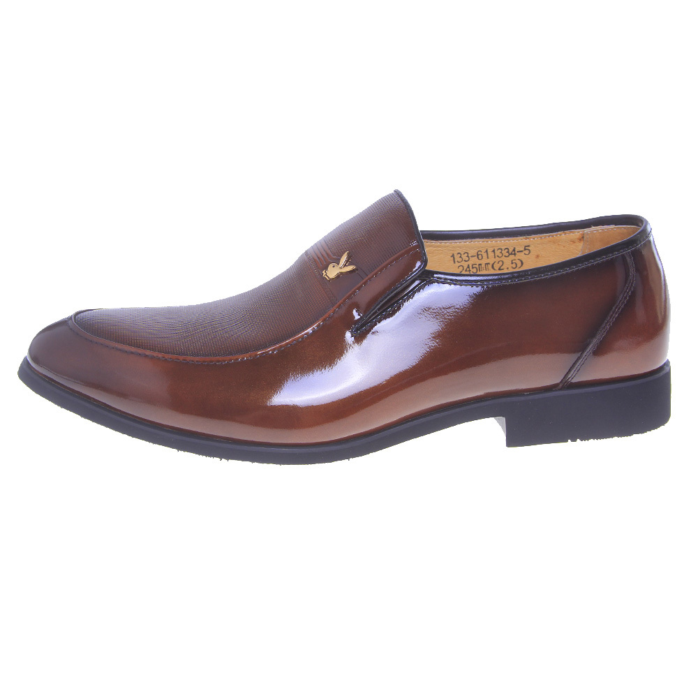 playboy花花公子男式牛皮压花正装皮鞋