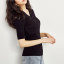 MISS LISA 针织短袖女夏薄款2021新款v领修身越南专柜针织衫内搭上衣t恤衫  T3201