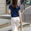 MISS LISAV领撞色短袖薄款针织衫T恤女2021夏季宽松显瘦时尚亮丝短款上衣  JG3173