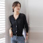 MISS LISA 法式镂空冰丝空调开衫女短款 夏季薄款短袖针织开衫  K16402
