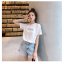 MISS LISA 夏季新款字母纯棉打底体恤宽松短袖白色t恤 ZIMU5