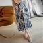 MISS LISA  印花艺术百褶青花感优雅设计感高腰气质半身裙 W26Q32220