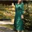 MISS LISA 2022 春夏 高贵优雅气质连衣裙法式复古简约垂感百褶长袖裙子 W26Q23029
