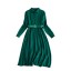 MISS LISA 2022 春夏 高贵优雅气质连衣裙法式复古简约垂感百褶长袖裙子 W26Q23029