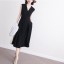 MISS LISA 2022 女神范中长裙优雅法式复古收腰v领无袖连衣裙 W26Q22296