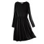 MISS LISA 新款法式小众一字领收腰显瘦早春茶歇黑色连衣裙 W26Q7B1387