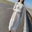 MISS LISA 新款纯色长袖连衣裙女设计感小众气质收腰复古中长裙 W26Q5400